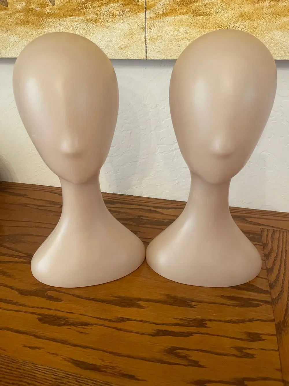 2 PLASTIC WIG HEADS